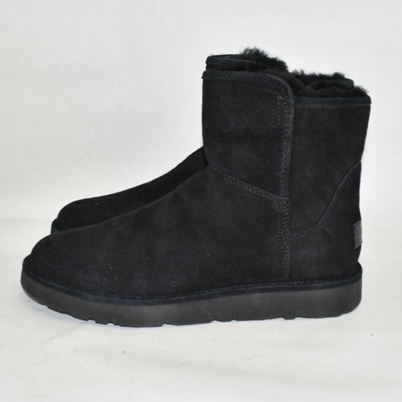 $220 UGG Abree II Genuine Sheepskin Mini Boot winter BLACK 6 (SE7) - Picture 5 of 9